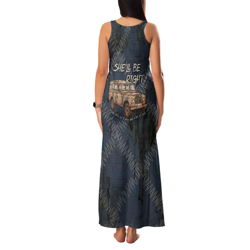 New Zealand She’ll Be Right Family Matching Tank Maxi Dress and Hawaiian Shirt NZ Slang No. 8 Wire Map Pattern TS04 - Polynesian Pride