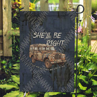 New Zealand She’ll Be Right Garden Flag NZ Slang No. 8 Wire Map Pattern