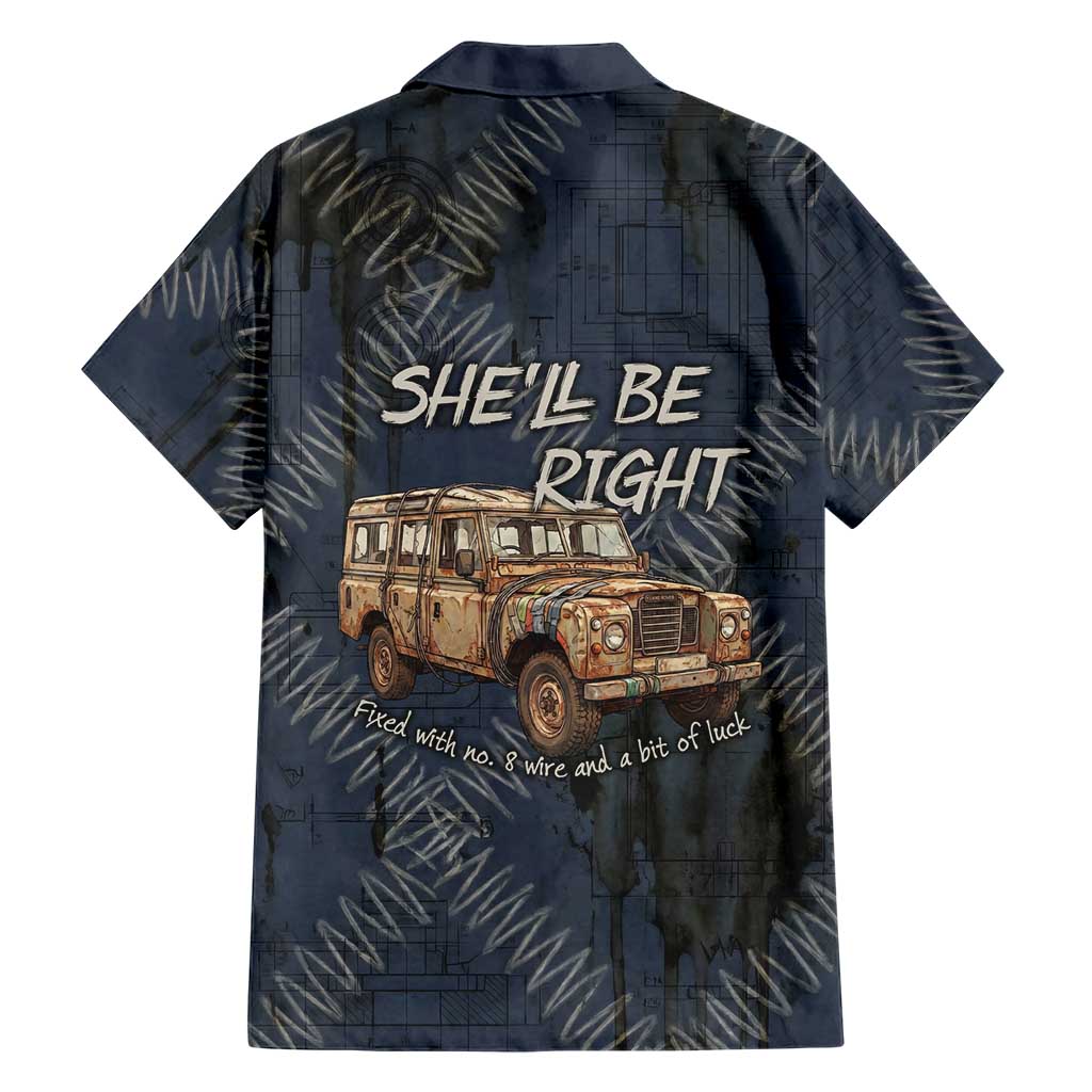 New Zealand She’ll Be Right Hawaiian Shirt NZ Slang No. 8 Wire Map Pattern TS04 - Polynesian Pride