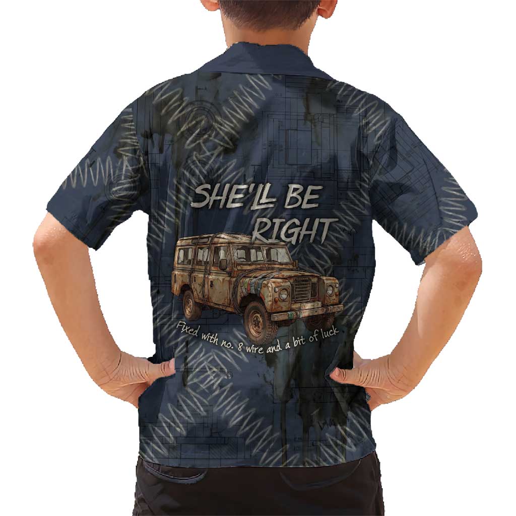 New Zealand She’ll Be Right Hawaiian Shirt NZ Slang No. 8 Wire Map Pattern TS04 - Polynesian Pride