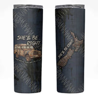 New Zealand She’ll Be Right Skinny Tumbler NZ Slang No. 8 Wire Map Pattern