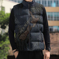 New Zealand She’ll Be Right Sleeveless Puffer Jacket NZ Slang No. 8 Wire Map Pattern