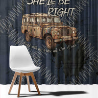 New Zealand She’ll Be Right Window Curtain NZ Slang No. 8 Wire Map Pattern