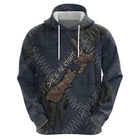New Zealand She’ll Be Right Zip Hoodie NZ Slang No. 8 Wire Map Pattern