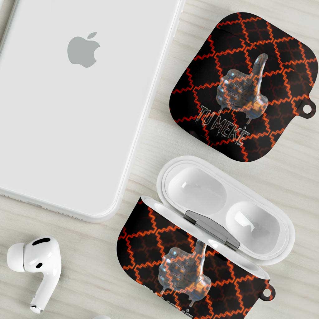 Tu Meke Maori New Zealand Slang AirPods Case with Glow Neon Step Style