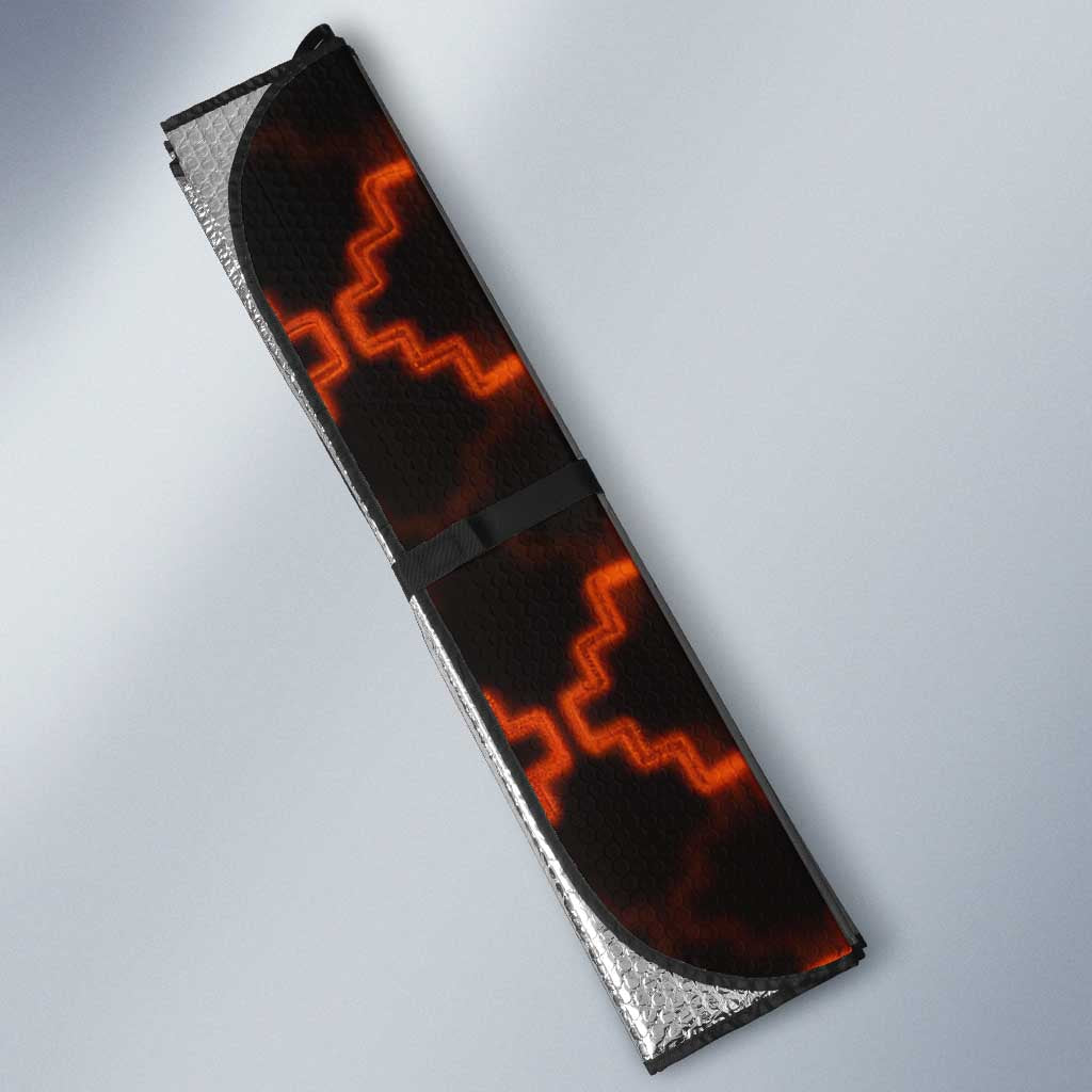 Tu Meke Maori New Zealand Slang Auto Sun Shade with Glow Neon Step Style