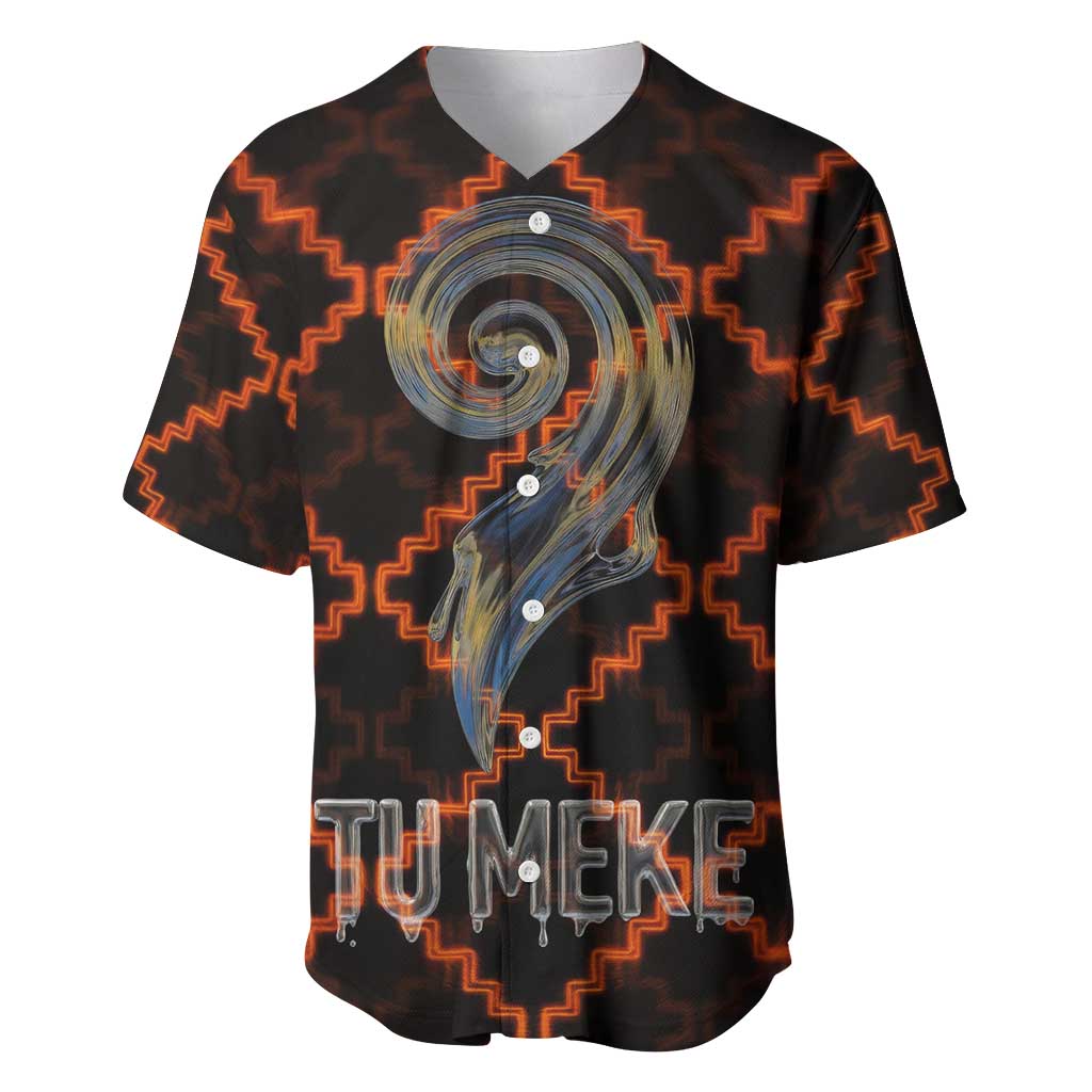 Tu Meke Maori New Zealand Slang Baseball Jersey with Glow Neon Step Style