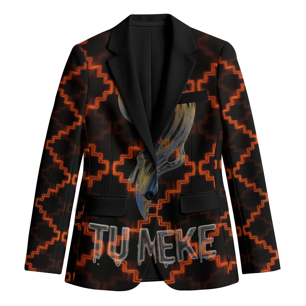 Tu Meke Maori New Zealand Slang Blazer with Glow Neon Step Style