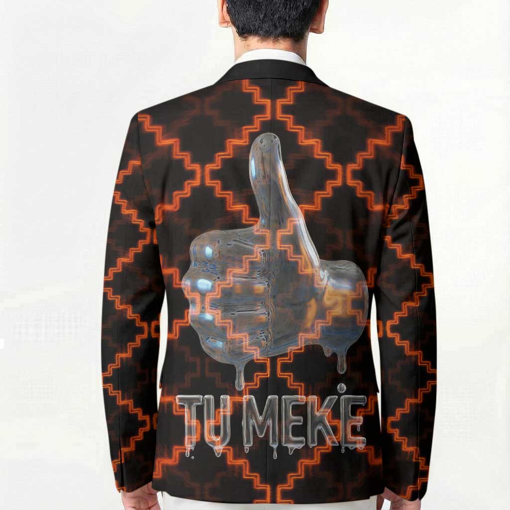 Tu Meke Maori New Zealand Slang Blazer with Glow Neon Step Style