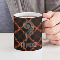 Tu Meke Maori New Zealand Slang Ceramic Mug with Glow Neon Step Style