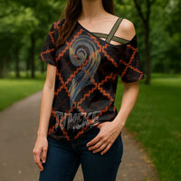 Tu Meke Maori New Zealand Slang Cross Shoulder Shirt with Glow Neon Step Style