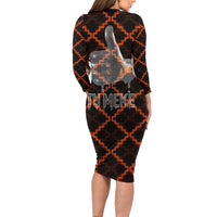 Tu Meke Maori New Zealand Slang Family Matching Long Sleeve Bodycon Dress and Hawaiian Shirt with Glow Neon Step Style TS04 - Polynesian Pride