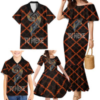 Tu Meke Maori New Zealand Slang Family Matching Mermaid Dress and Hawaiian Shirt with Glow Neon Step Style TS04 - Polynesian Pride