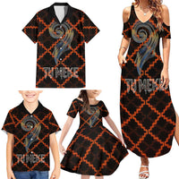 Tu Meke Maori New Zealand Slang Family Matching Summer Maxi Dress and Hawaiian Shirt with Glow Neon Step Style TS04 - Polynesian Pride