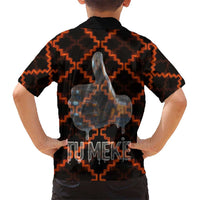 Tu Meke Maori New Zealand Slang Family Matching Tank Maxi Dress and Hawaiian Shirt with Glow Neon Step Style TS04 - Polynesian Pride