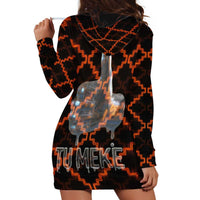 Tu Meke Maori New Zealand Slang Hoodie Dress with Glow Neon Step Style TS04 - Polynesian Pride