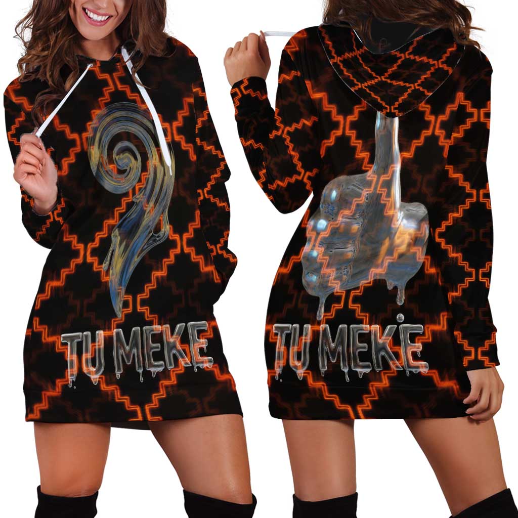 Tu Meke Maori New Zealand Slang Hoodie Dress with Glow Neon Step Style TS04 - Polynesian Pride
