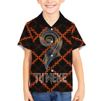 Tu Meke Maori New Zealand Slang Kid Hawaiian Shirt with Glow Neon Step Style