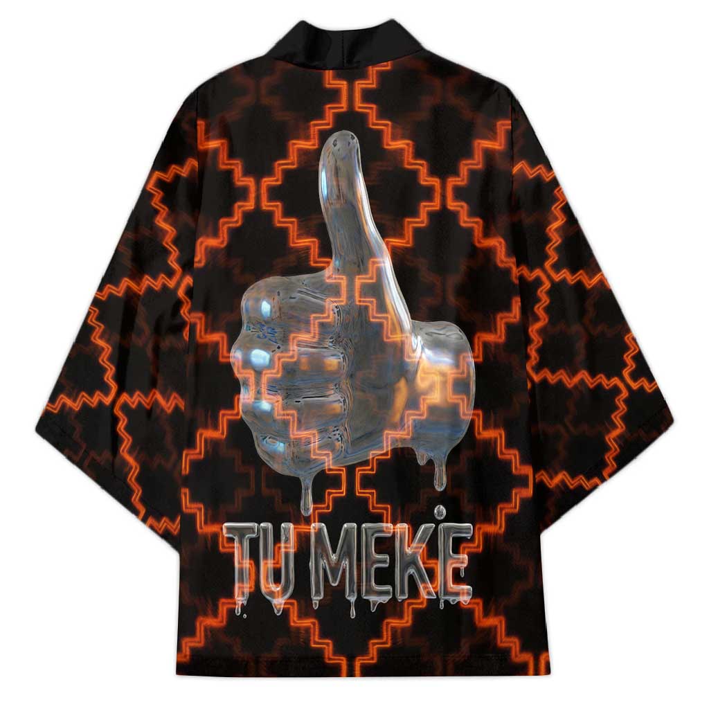 Tu Meke Maori New Zealand Slang Kimono with Glow Neon Step Style
