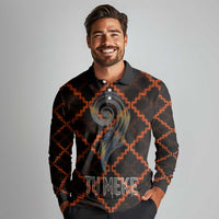Tu Meke Maori New Zealand Slang Long Sleeve Polo Shirt with Glow Neon Step Style TS04 - Polynesian Pride