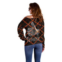 Tu Meke Maori New Zealand Slang Off Shoulder Sweater with Glow Neon Step Style TS04 - Polynesian Pride