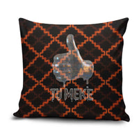 Tu Meke Maori New Zealand Slang Pillow Cover with Glow Neon Step Style TS04 Black Orange - Polynesian Pride