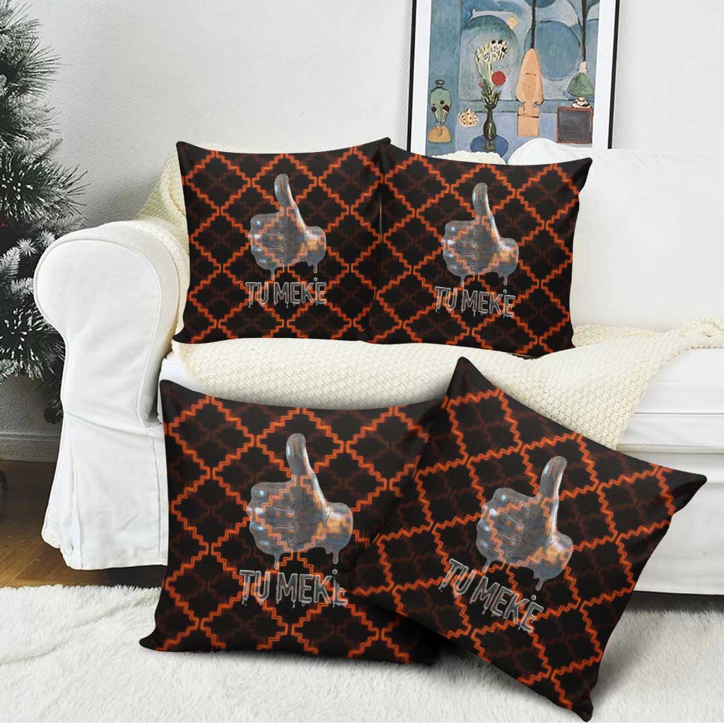 Tu Meke Maori New Zealand Slang Pillow Cover with Glow Neon Step Style TS04 - Polynesian Pride