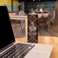 Tu Meke Maori New Zealand Slang Skinny Tumbler with Glow Neon Step Style TS04 - Polynesian Pride
