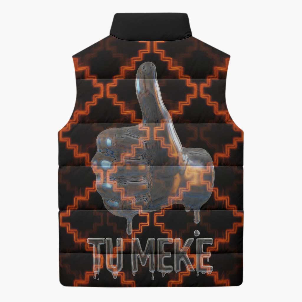 Tu Meke Maori New Zealand Slang Sleeveless Puffer Jacket with Glow Neon Step Style TS04 - Polynesian Pride