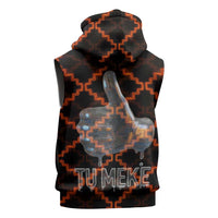 Tu Meke Maori New Zealand Slang Sleeveless Zip Hoodie with Glow Neon Step Style TS04 - Polynesian Pride