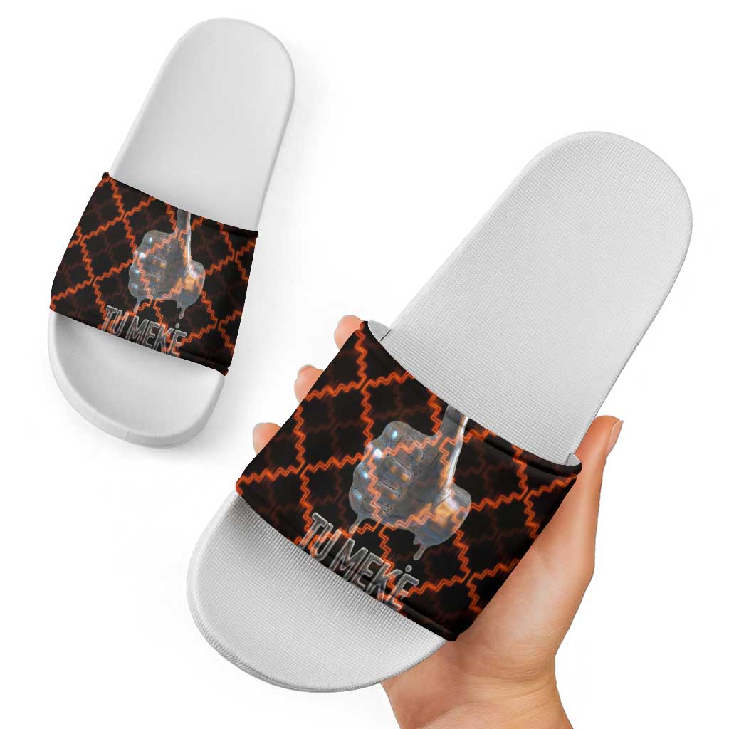 Tu Meke Maori New Zealand Slang Slide Sandals with Glow Neon Step Style TS04 - Polynesian Pride
