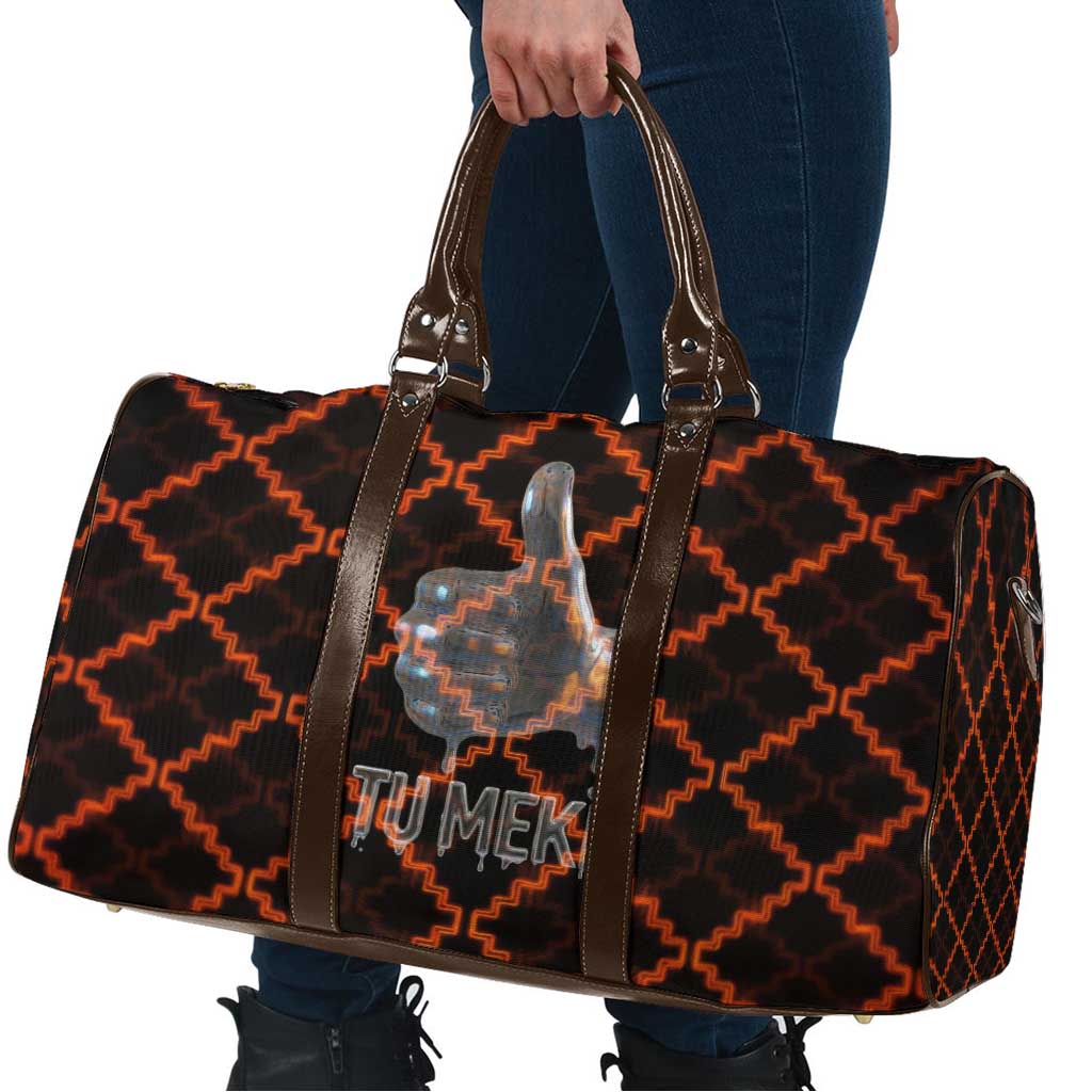 Tu Meke Maori New Zealand Slang Travel Bag with Glow Neon Step Style