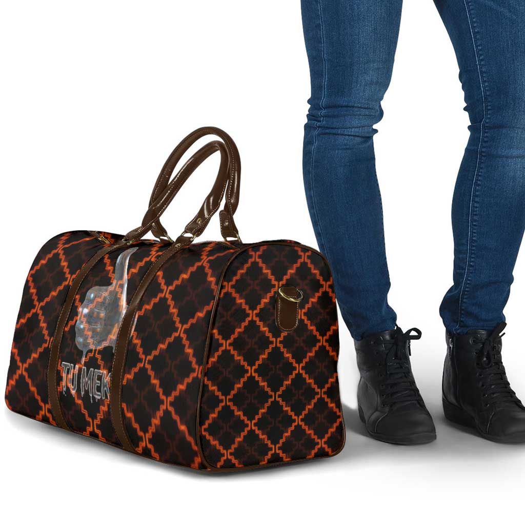 Tu Meke Maori New Zealand Slang Travel Bag with Glow Neon Step Style