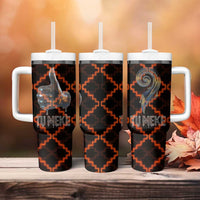 Tu Meke Maori New Zealand Slang Tumbler With Handle with Glow Neon Step Style