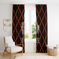 Tu Meke Maori New Zealand Slang Window Curtain with Glow Neon Step Style
