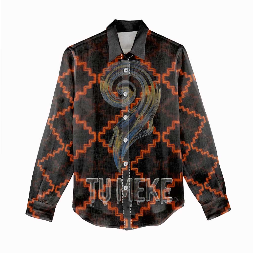 Tu Meke Maori New Zealand Slang Women Casual Shirt with Glow Neon Step Style TS04 - Polynesian Pride