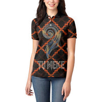 Tu Meke Maori New Zealand Slang Women Polo Shirt with Glow Neon Step Style TS04 - Polynesian Pride