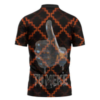 Tu Meke Maori New Zealand Slang Zipper Polo Shirt with Glow Neon Step Style TS04 - Polynesian Pride
