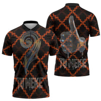 Tu Meke Maori New Zealand Slang Zipper Polo Shirt with Glow Neon Step Style TS04 - Polynesian Pride