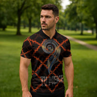 Tu Meke Maori New Zealand Slang Zipper Polo Shirt with Glow Neon Step Style TS04 - Polynesian Pride