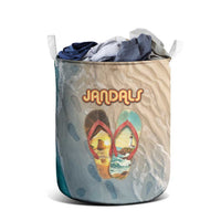 Kiwi Jandal Beach Life Laundry Basket New Zealand Flip Flops Ocean Wave Surf Style TS04 - Polynesian Pride