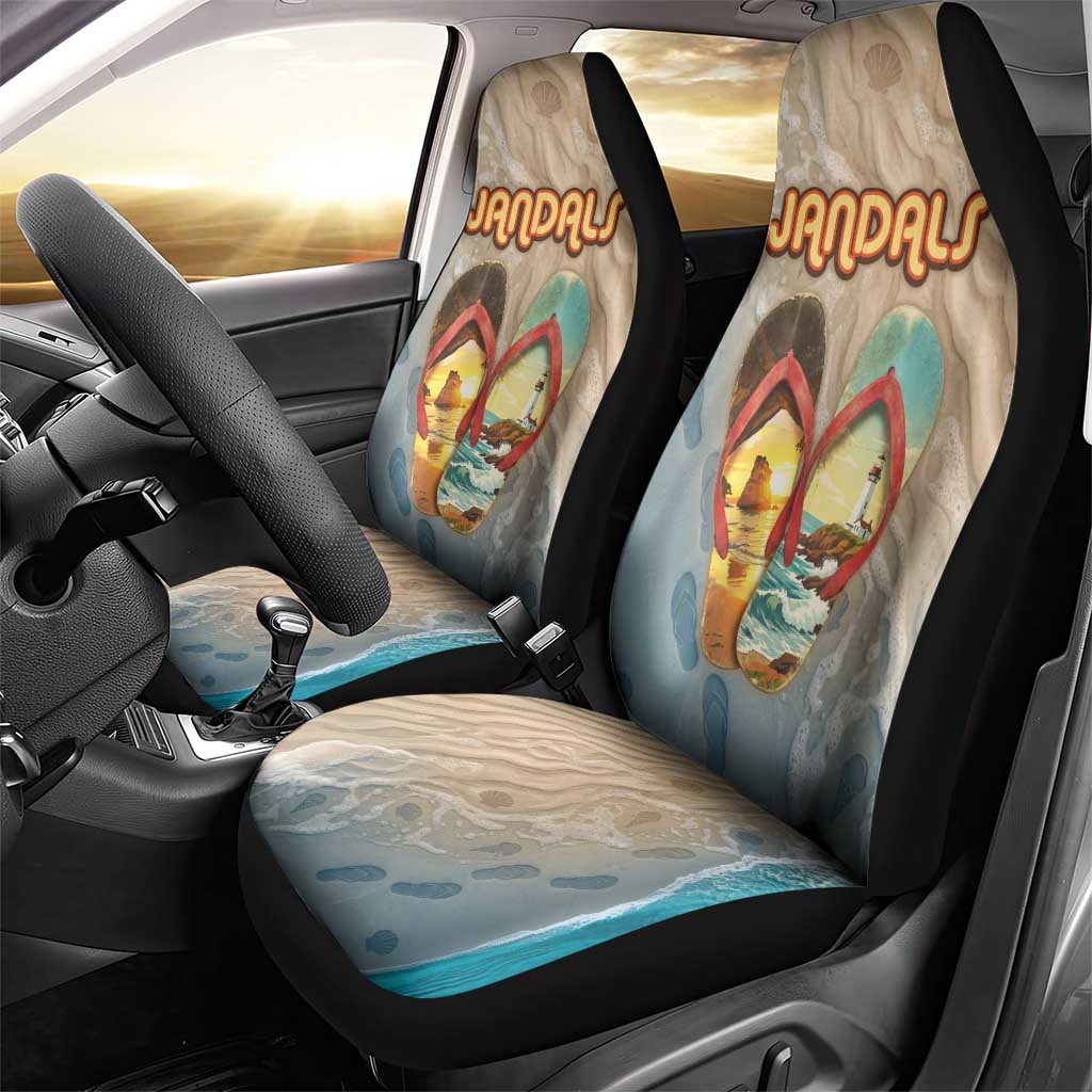 Kiwi Jandal Beach Life Car Seat Cover New Zealand Flip Flops Ocean Wave Surf Style TS04 - Polynesian Pride