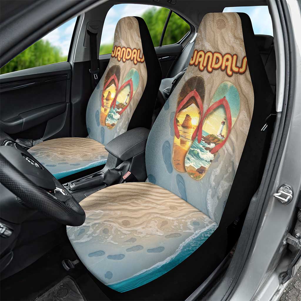 Kiwi Jandal Beach Life Car Seat Cover New Zealand Flip Flops Ocean Wave Surf Style TS04 - Polynesian Pride