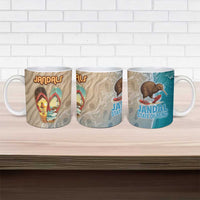 Kiwi Jandal Beach Life Ceramic Mug New Zealand Flip Flops Ocean Wave Surf Style