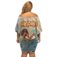 Kiwi Jandal Beach Life Family Matching Off Shoulder Short Dress and Hawaiian Shirt New Zealand Flip Flops Ocean Wave Surf Style TS04 - Polynesian Pride