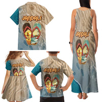 Kiwi Jandal Beach Life Family Matching Tank Maxi Dress and Hawaiian Shirt New Zealand Flip Flops Ocean Wave Surf Style TS04 - Polynesian Pride