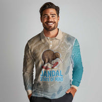 Kiwi Jandal Beach Life Long Sleeve Polo Shirt New Zealand Flip Flops Ocean Wave Surf Style TS04 - Polynesian Pride