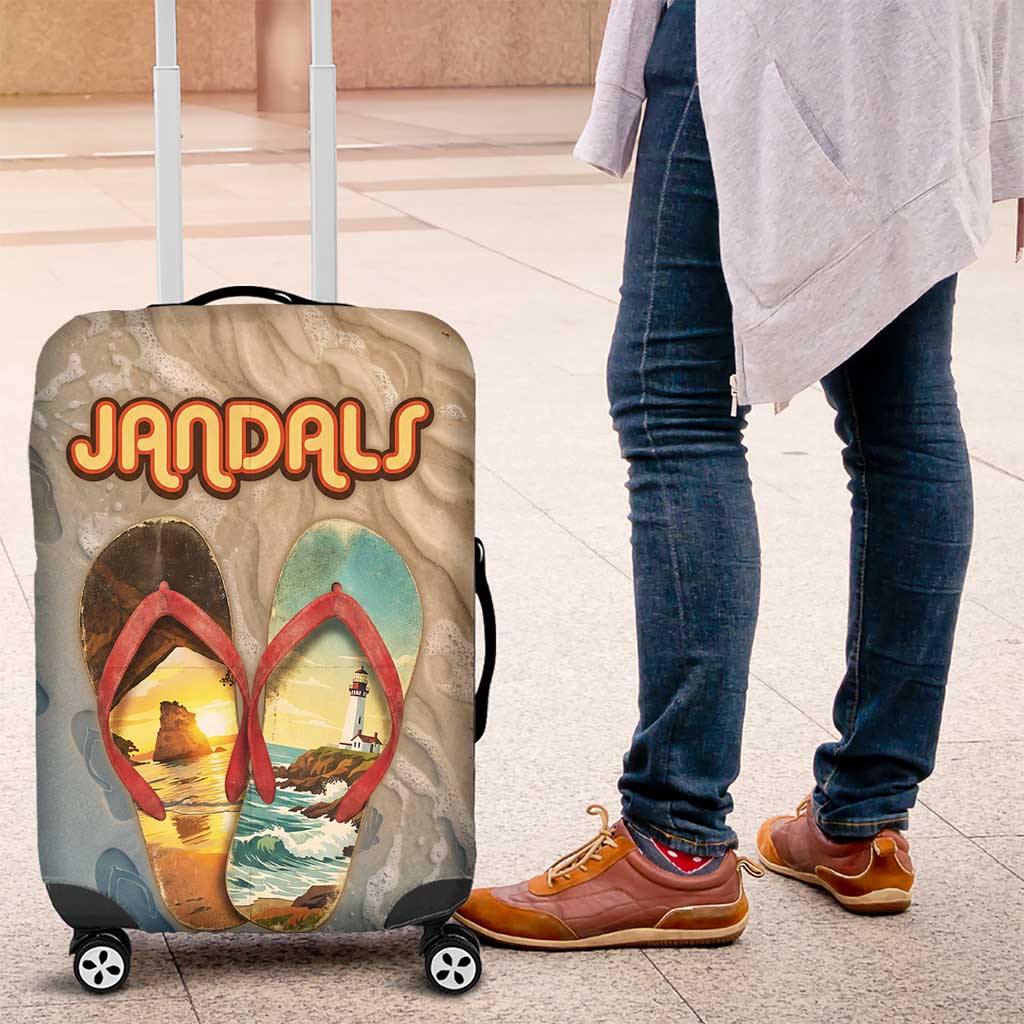 Kiwi Jandal Beach Life Luggage Cover New Zealand Flip Flops Ocean Wave Surf Style