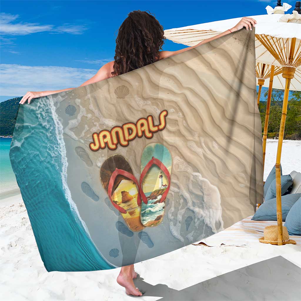 Kiwi Jandal Beach Life Sarong New Zealand Flip Flops Ocean Wave Surf Style