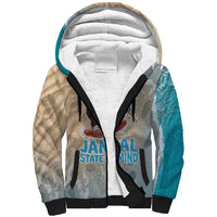 Kiwi Jandal Beach Life Sherpa Hoodie New Zealand Flip Flops Ocean Wave Surf Style TS04 Unisex Beige Cyan - Polynesian Pride